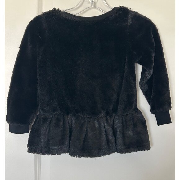 Black Furry Tahari Girls Tunic With Sequined Plaid Heart Design 4T - Picture 3 of 7